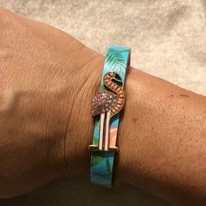 KEEP Leather Reversible Bracelet  Tropical/Coral with 2 Charms